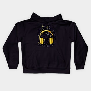 Gold Earphone Kids Hoodie